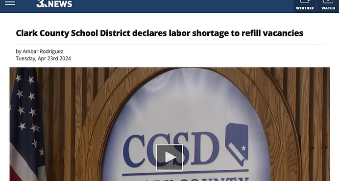 CCSD School District Declares Labor Shortage