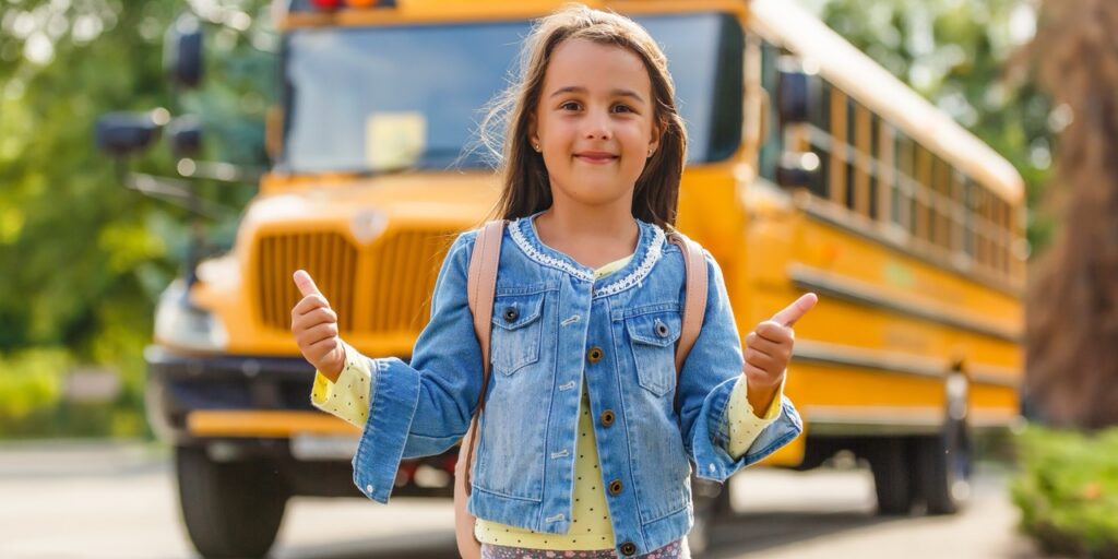 Girl gives thumbs up
